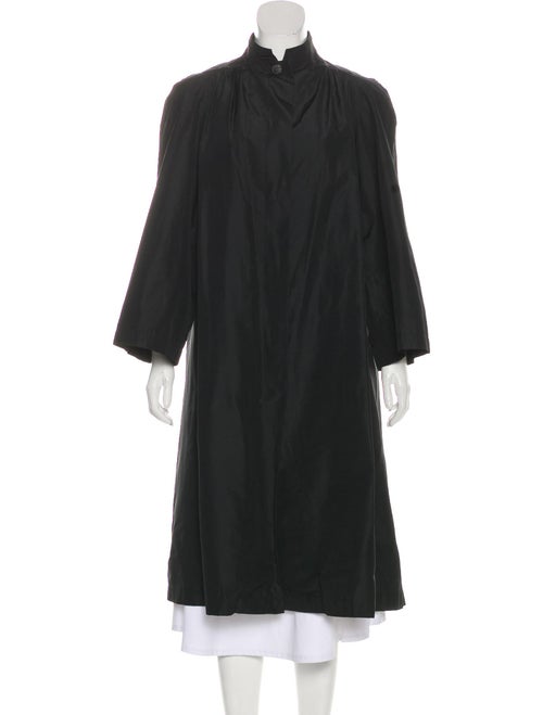 Valentino Vintage Silk Long Coat Black