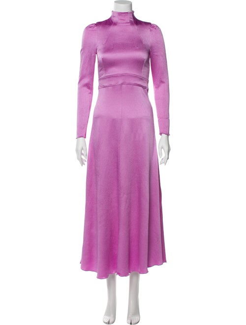 Valentino Turtleneck Long Dress Purple