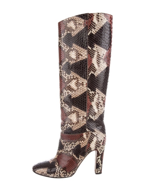 Valentino Snakeskin Boots Black