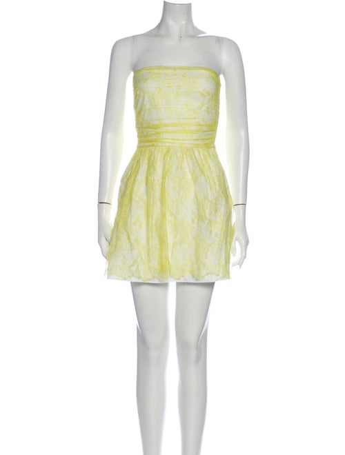 Valentino Silk Mini Dress Yellow