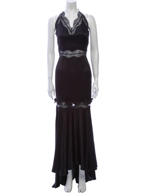 Valentino Silk Long Dress Black