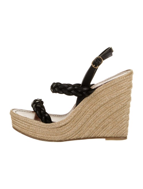 Valentino Leather Espadrilles Black
