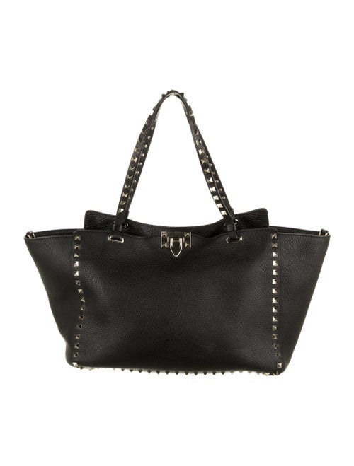 Valentino Rockstud Leather Satchel Black