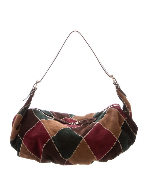 Valentino Suede Harlequin Hobo Brown