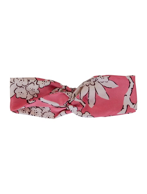 Valentino Floral Woven Headband Pink