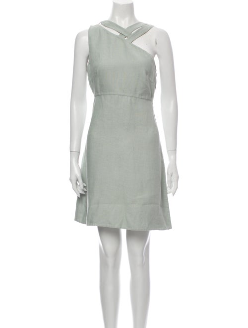 Valentino Linen Mini Dress Green