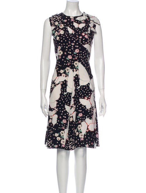 Valentino Silk Knee-Length Dress Black