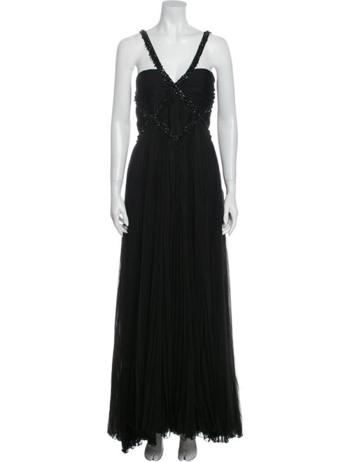 Valentino Silk Long Dress Black