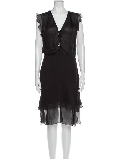 Valentino Silk Knee-Length Dress Black