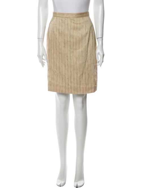 Valentino Silk Knee-Length Skirt Yellow