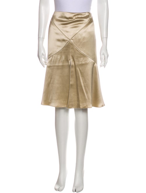 Valentino Silk Midi Length Skirt Gold