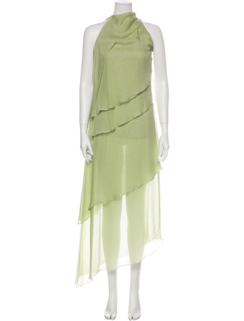 Valentino Silk Long Dress Green