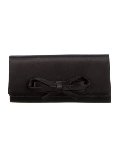 Valentino Satin Bow Clutch Black