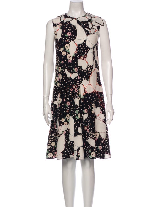 Valentino Silk Knee-Length Dress Black