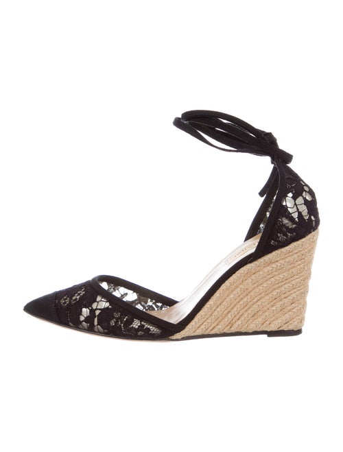 Valentino Lace Pattern Espadrilles Black