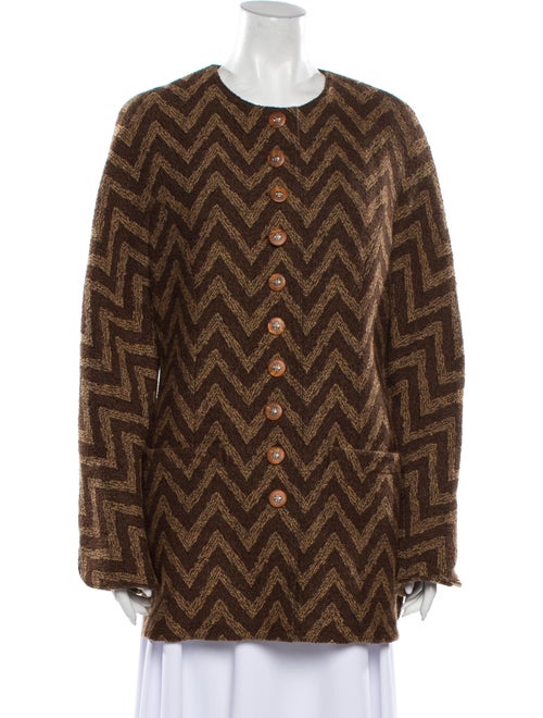 Valentino Striped Coat Brown