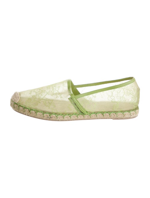 Valentino Lace Pattern Whipstitch Trim Espadrilles