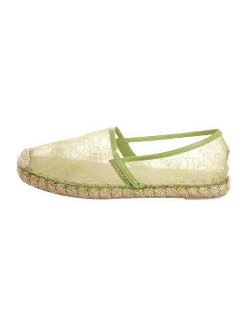 Valentino Lace Pattern Espadrilles Green