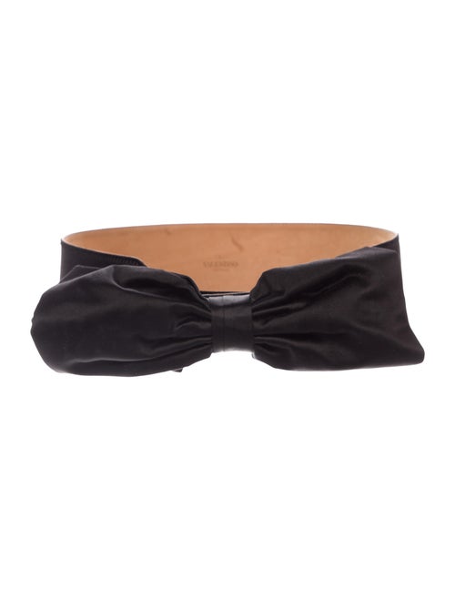 Valentino Bow Satin Belt Black