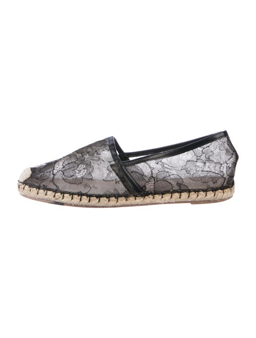 Valentino Lace Pattern Espadrilles Black