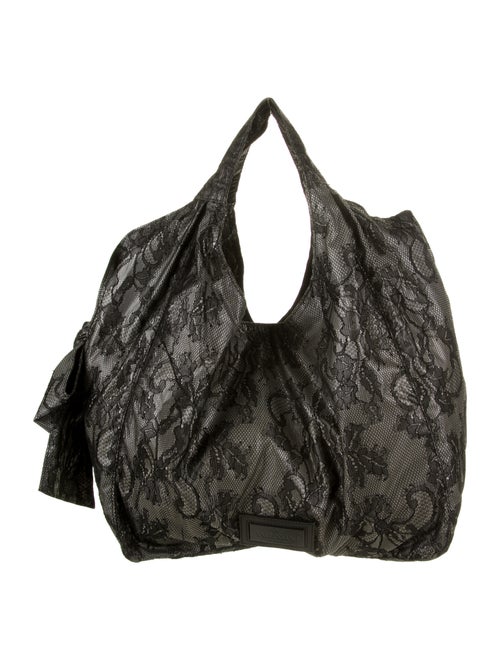 Valentino Lace Nuage Bow Hobo Black