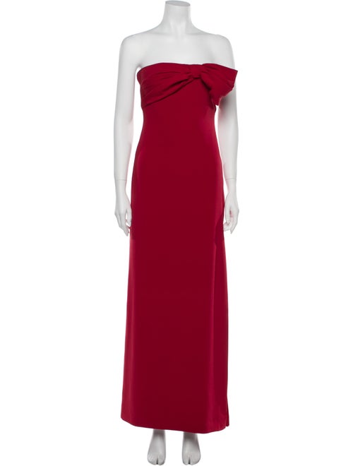 Valentino Strapless Long Dress Red