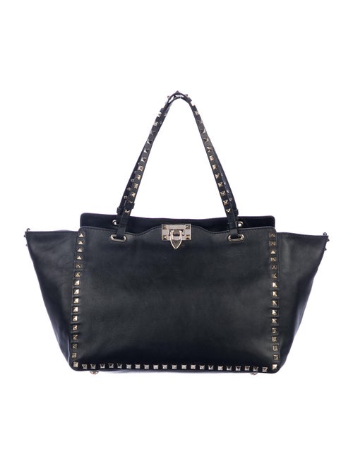 Valentino Leather Rockstud Tote Black