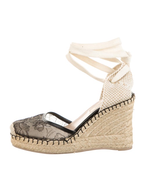 Valentino Lace Pattern Espadrilles Black