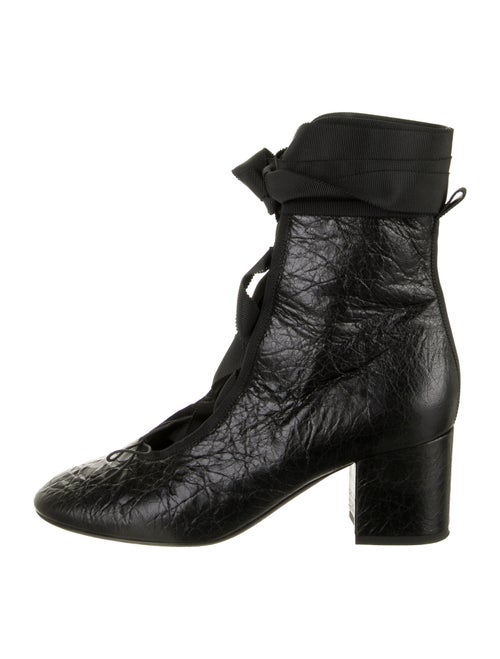 Valentino Leather Combat Boots Black