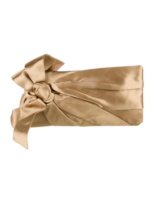Valentino Satin Bow Clutch Gold