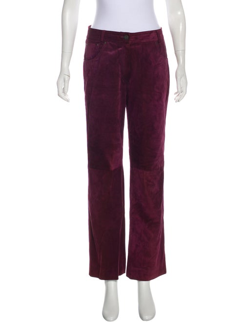 Valentino Mid-Rise Suede Pants