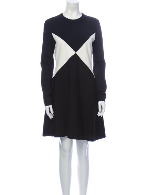 Valentino Colorblock Pattern Mini Dress Black