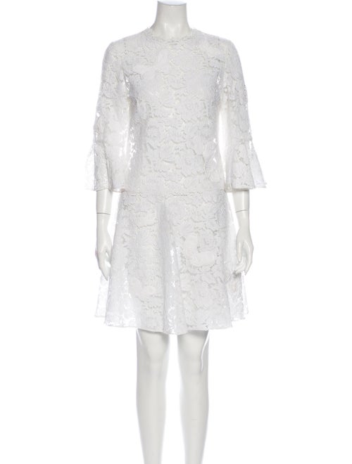 Valentino Lace Pattern Mini Dress White