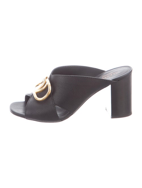 Valentino Leather Slides Black