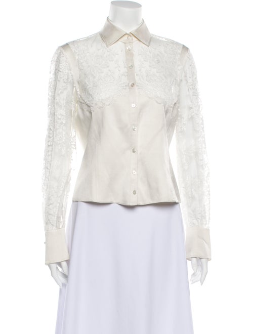 Valentino Vintage Long Sleeve Button-Up Top