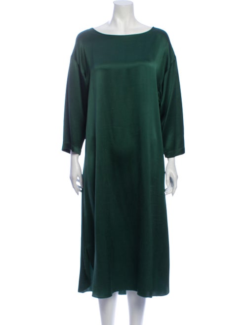 Valentino Silk Midi Length Dress Green