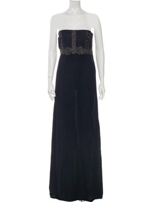 Valentino Silk Long Dress Blue
