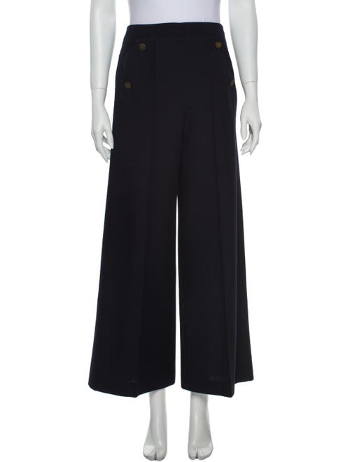 Valentino Virgin Wool Wide Leg Pants Wool