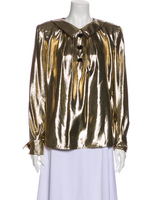 Valentino Vintage Silk Blouse Gold