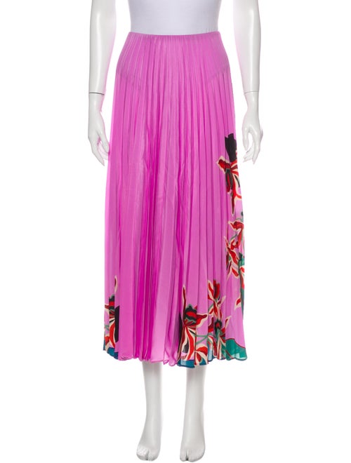 Valentino Silk Midi Length Skirt w/ Tags Pink