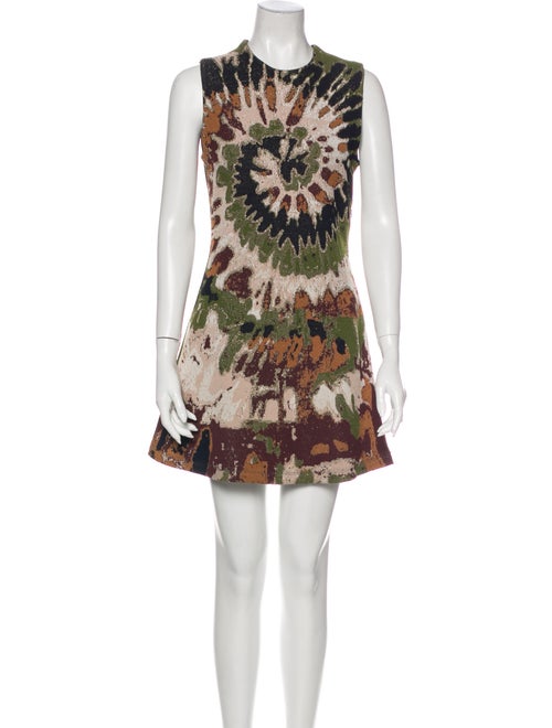 Valentino Printed Mini Dress Metallic