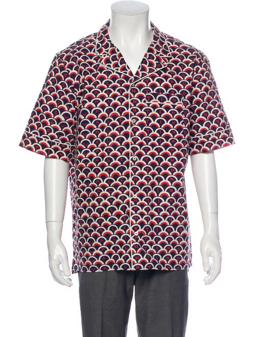 Valentino Colorblock Pattern Short Sleeve Shirt Bl
