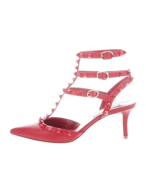 Valentino Rockstud Accents Leather T-Strap Pumps R