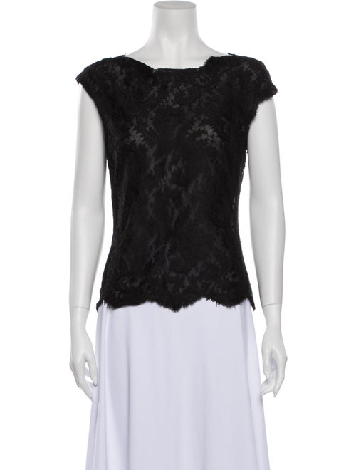 Valentino Vintage Lace Pattern Top Black