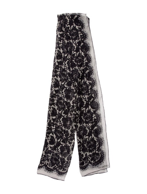 Valentino Printed Silk Scarf Black