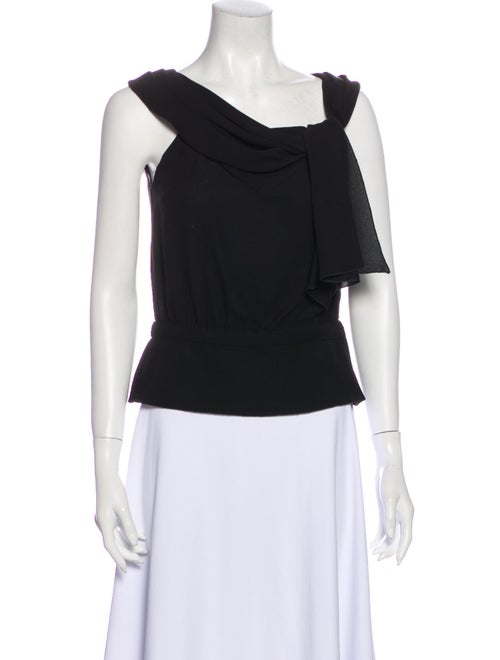 Valentino Silk Asymmetrical Top Black