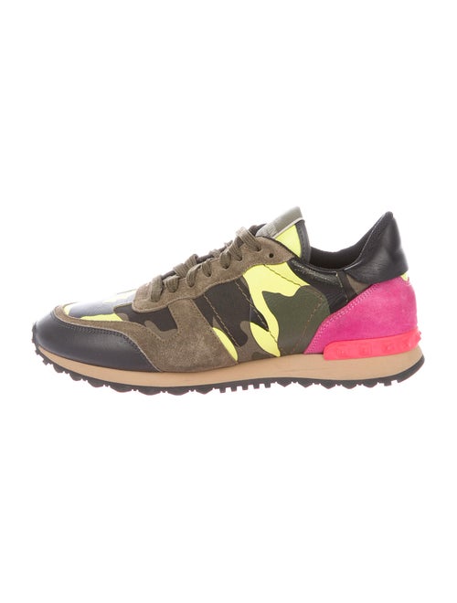 Valentino Leather Printed Sneakers Green
