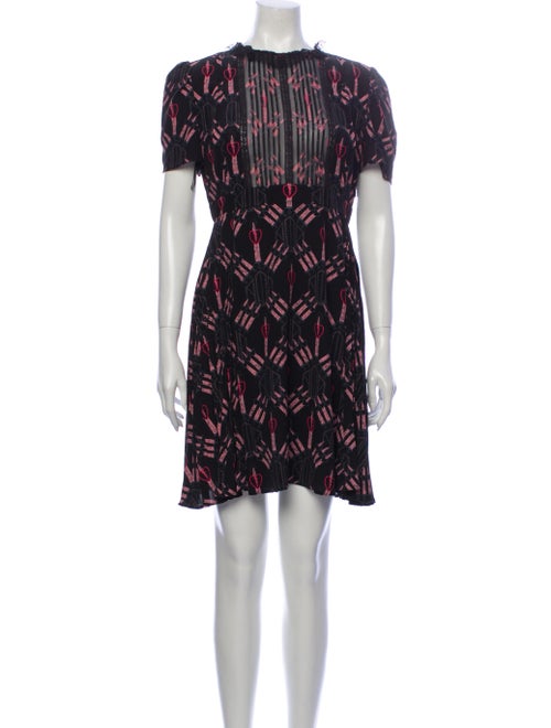 Valentino Printed Mini Dress Black