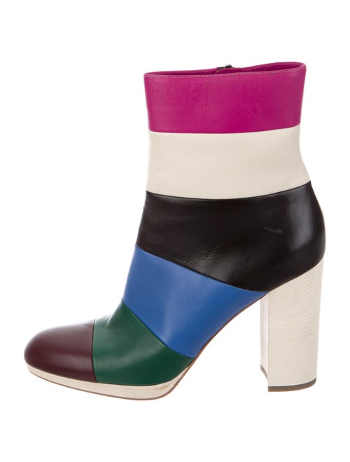 Valentino Leather Printed Boots Green