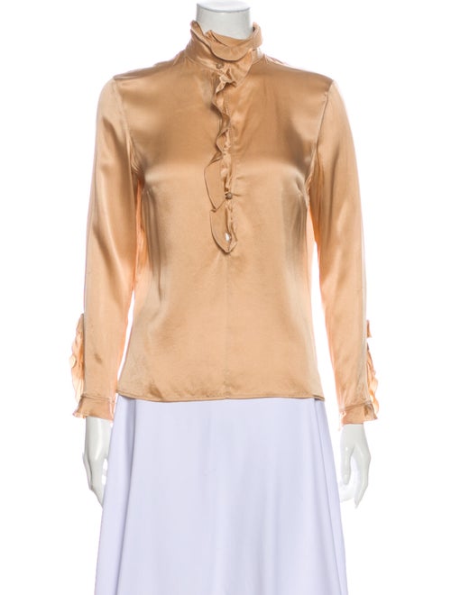 Valentino Silk Mock Neck Blouse
